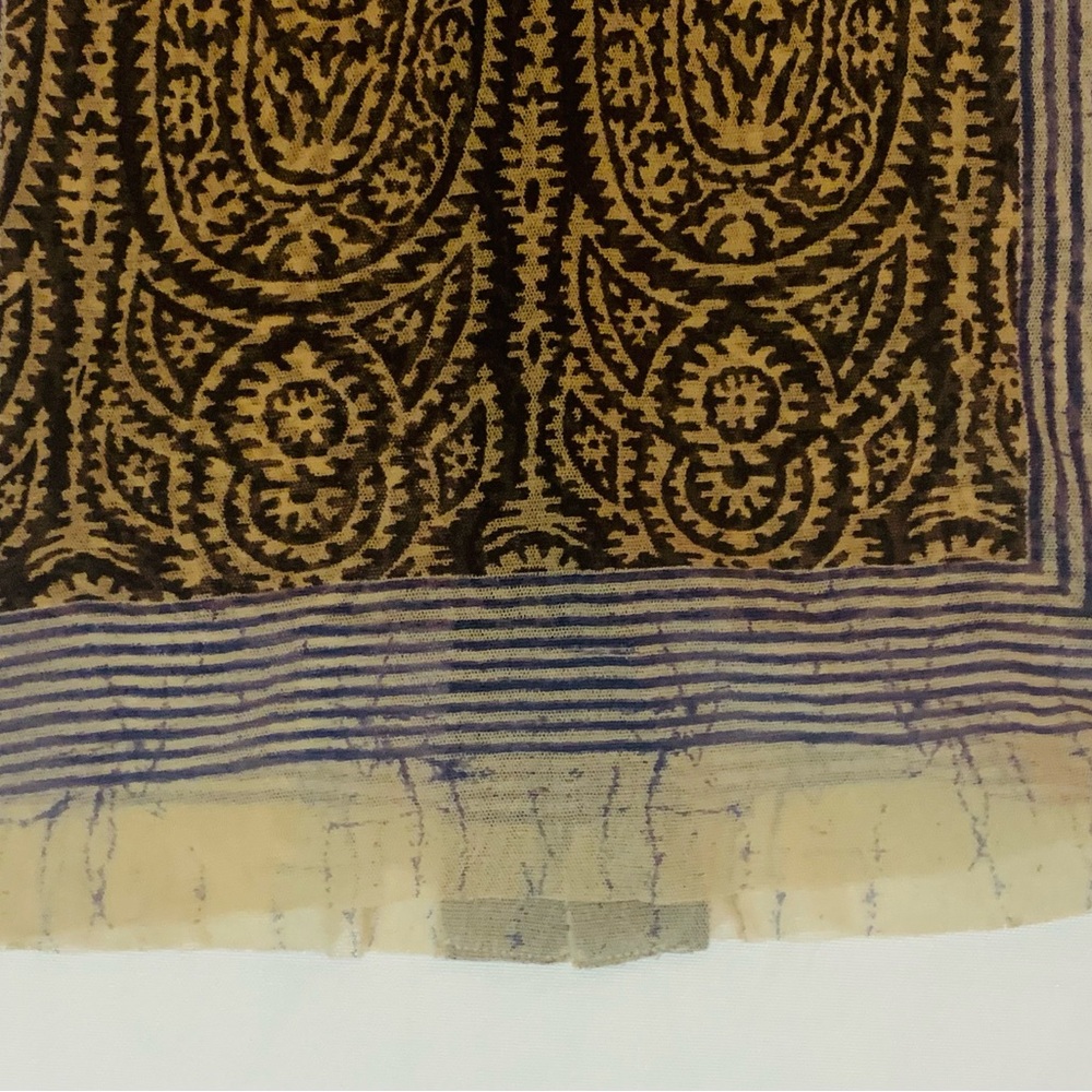 JEAN PAUL GAULTIER Le Maille Vintage Sheer Skinny Tribal Tattoo Silk Print S - Picture 8 of 8